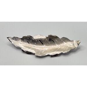 Vintage Coro Pegasus Silver Tone Leaf Brooch 3 Inch Figural Pin